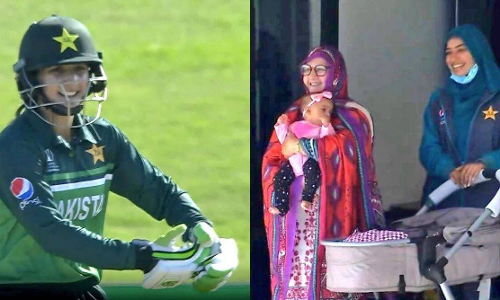 അർധസെഞ്ച്വറി നേട്ടം മകൾക്ക് തൊട്ടിലാട്ടി ആഘോഷിച്ച് ബിസ്മ മറൂഫ്