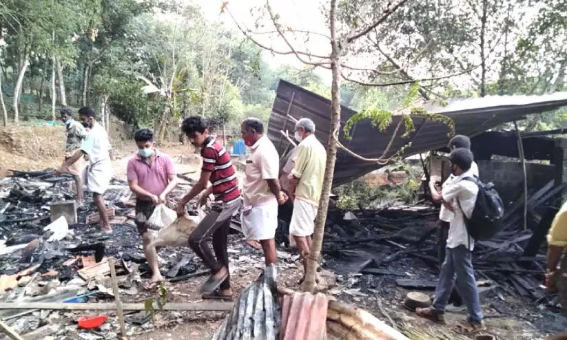 കൂടിന് തീപിടിച്ച് 12 ആടുകളും 15 മുയലുകളും ചത്തു