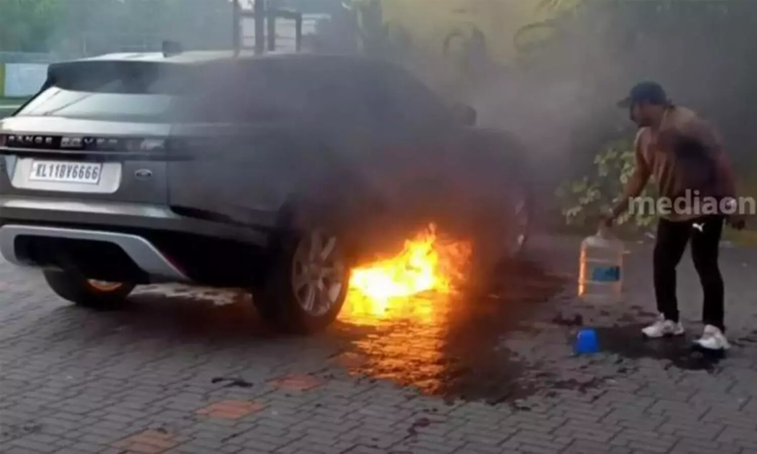 Velarcaught fire; Velar worth over Rs 1 crore was set on fire