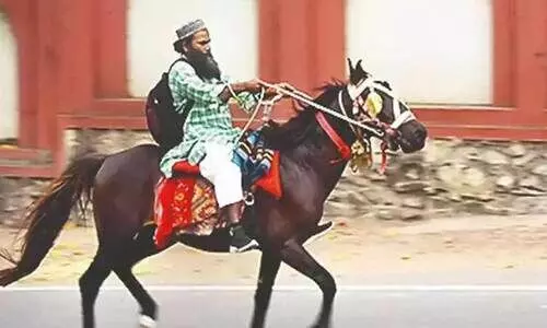 ഇന്ധന വില താങ്ങാനാവുന്നില്ല, യാത്ര ചെയ്യാൻ കുതിരയെ വാങ്ങി യുവാവ്