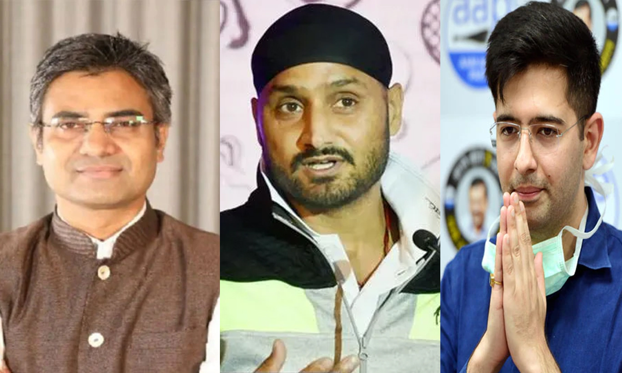 Sandeep Pathak, Harbhajan Singh, Raghav Chadha Sandeep Pathak, Harbhajan Singh, Raghav Chadha