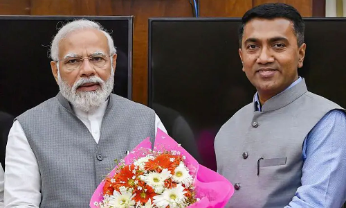 Pramod Sawant with PM Modi