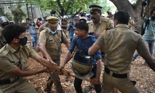 thrissur k rail protest