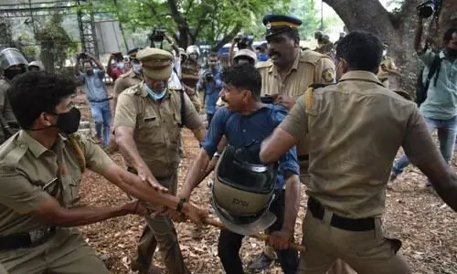 thrissur k rail protest