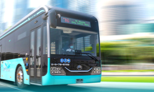 അൽ ഗാനിം-സിറ്റി സെന്റർ ബസ് റൂട്ട് പൂർണമായും വൈദ്യുതീകരിച്ചു