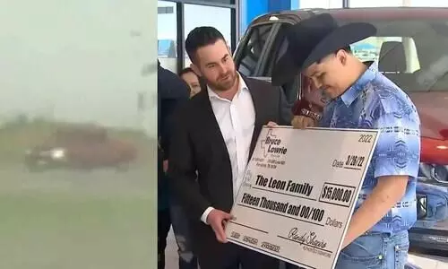 ചുഴലിക്കാറ്റ് എടുത്തെറിഞ്ഞിട്ടും സധൈര്യം ട്രക്ക് ഓടിച്ചു; 16കാരന് ഷെവർലെയുടെ സമ്മാനം പുതിയ ട്രക്ക്