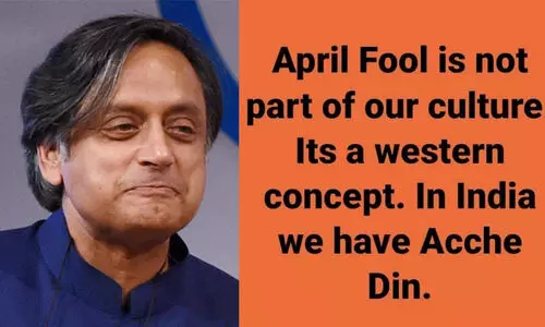 shashi tharoor-april fool