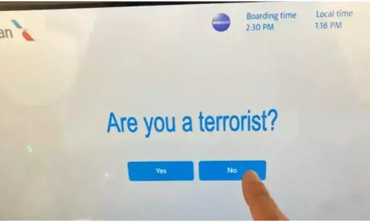 നിങ്ങൾ തീവ്രവാദിയാണോ; യാത്രക്കാരോട് ചോദ്യവുമായി യു.എസ് വിമാനത്താവളം