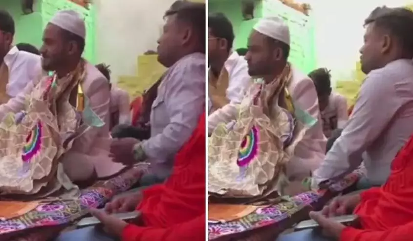 Man stealing money from grooms garland-viral video