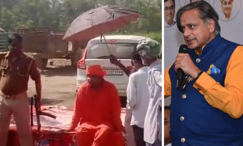 Mahant Bajrang Muni Udasin and Shashi Tharoor