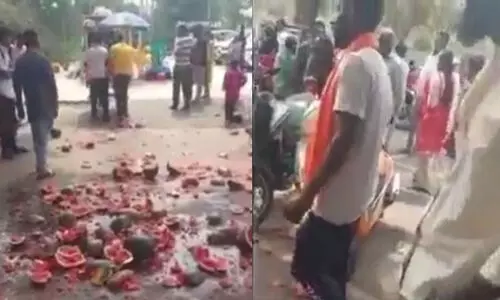 കർണാടകയിൽ ക്ഷേത്ര പരിസരത്തെ മുസ്ലിം വ്യാപാരികളുടെ കടകൾ ഹിന്ദുത്വ പ്രവർത്തകർ നശിപ്പിച്ചു