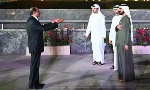 ഫ്യൂച്ചർ മ്യൂസിയത്തിൽ പ്രമുഖരെ സ്വീകരിച്ച് ശൈഖ് മുഹമ്മദ്