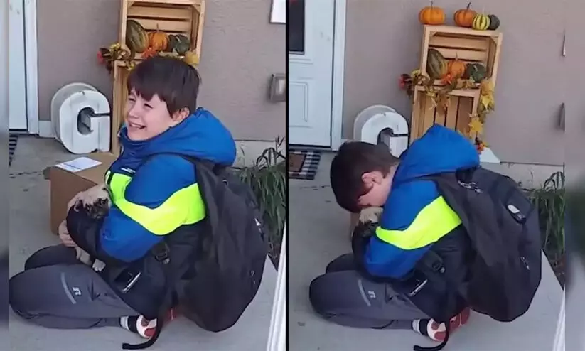 ഓട്ടിസം ബാധിച്ച മകന് സമ്മാനമായി നായ്ക്കുട്ടിയെ നൽകി മാതാപിതാക്കൾ- കണ്ണ് നനയിക്കുന്ന വിഡിയോ ഓട്ടിസം ബാധിച്ച മകന് സമ്മാനമായി നായ്ക്കുട്ടിയെ നൽകി മാതാപിതാക്കൾ- കണ്ണ് നനയിക്കുന്ന വിഡിയോ