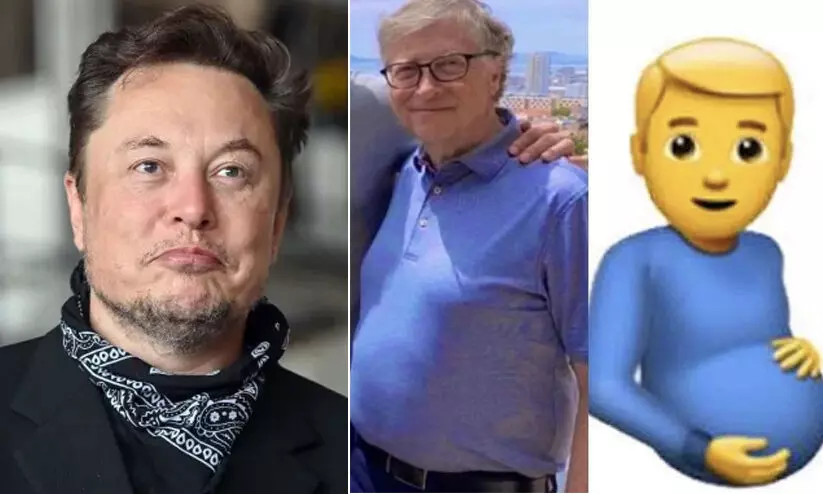 ഗർഭമുള്ള പുരുഷന്റെ ഇമോജി ചേർത്ത് ബിൽ ഗേറ്റ്സിനെ പരിഹസിച്ച് മസ്ക്; ഇതാണ് കാരണം...!