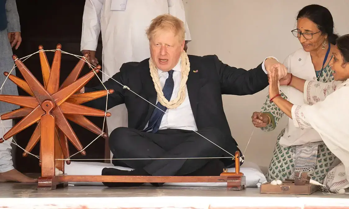 borris johnson at sabarmati ashram