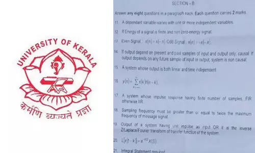 ചോദ്യത്തിന്​ പകരം ഉത്തരം തന്നെ നൽകി കേരള സർവകലാശാല പരീക്ഷ