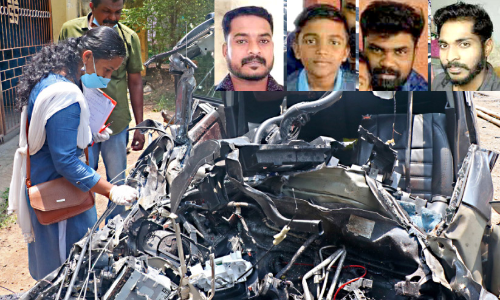 അ​മ്പ​ല​പ്പു​ഴ ഉണർന്നത് നാലുപേരുടെ ദാരുണാന്ത്യ വാർത്ത കേട്ട്; കാ​റു​മാ​യി ലോറി നീ​ങ്ങി​യത് 25 മീ​റ്റ​റോ​ളം