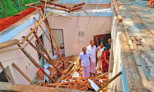 വീട് തകർന്ന് മൂന്നുപേർക്ക് പരിക്ക്