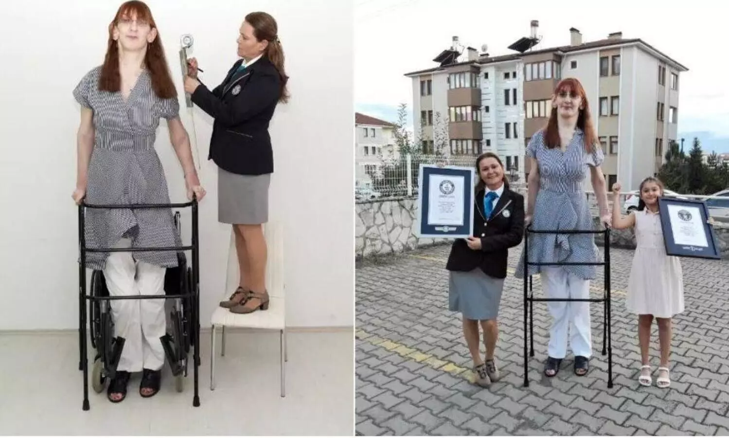 ലോകത്തിലെ ഏറ്റവും ഉയരം കൂടിയ വനിത മൂന്ന് ഗിന്നസ് റെക്കോഡുകൾ കൂടി തകർത്തു