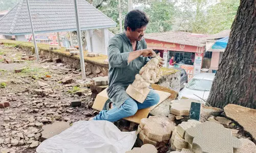 കിഡ്നി രോഗികൾക്ക് തണലേകുന്ന പ്രദീപന് ജീവിക്കാൻ ശില്പ നിർമാണം കൂട്ട്