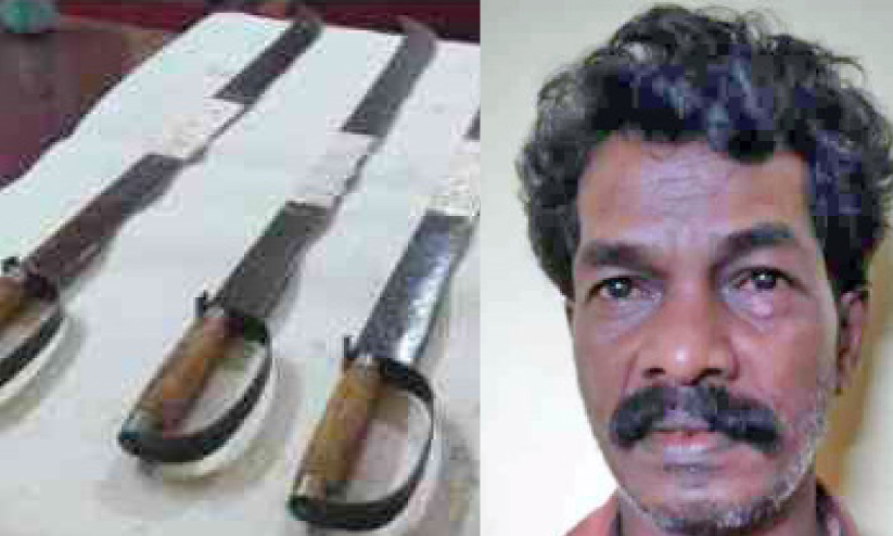 മൂന്ന് വാളുകളുമായി കൊല്ലപ്പണിക്കാരൻ അറസ്റ്റിൽ