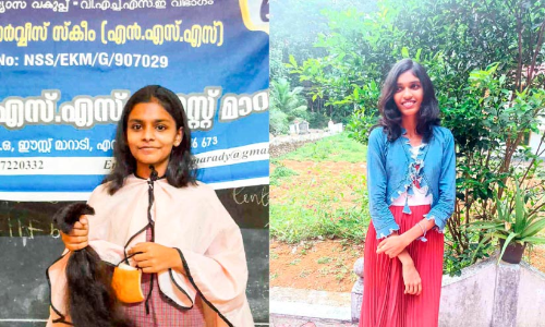 കേ​ശ​ദാ​നം ന​ട​ത്തി വി​ദ്യാ​ർ​ഥി​നി​ക​ൾ