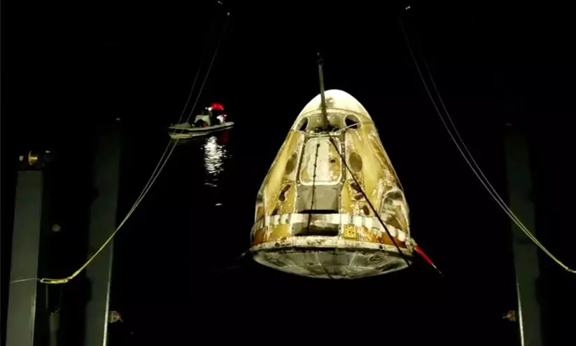 നാലു ബഹിരാകാശ യാത്രികരെ തിരിച്ചെത്തിച്ചു സ്പേസ് എക്സ് നാലു ബഹിരാകാശ യാത്രികരെ തിരിച്ചെത്തിച്ചു സ്പേസ് എക്സ്