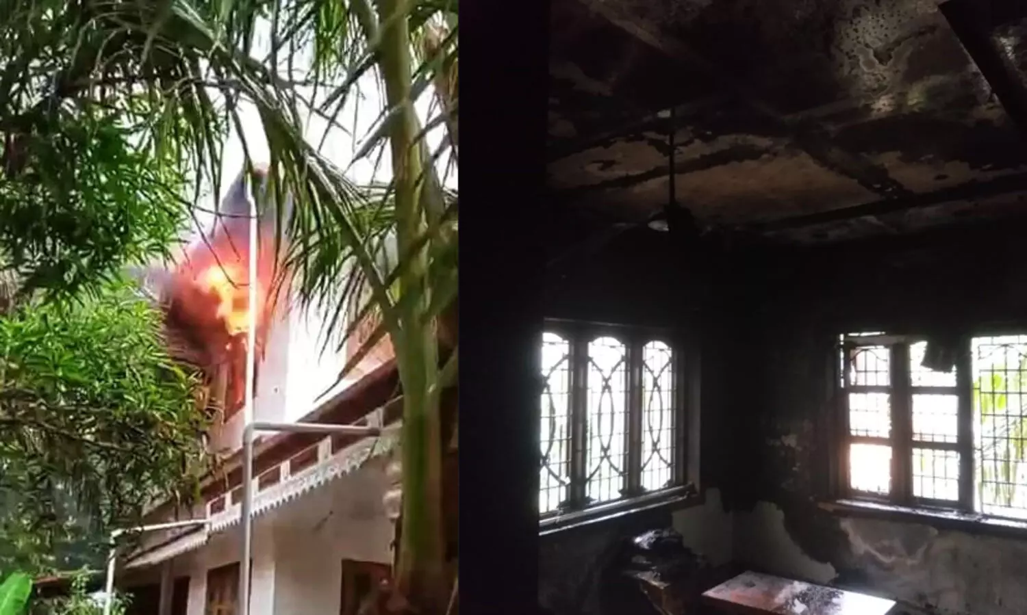 എ.സി യിൽ നിന്ന് തീപടർന്ന് മുറി കത്തിനശിച്ചു
