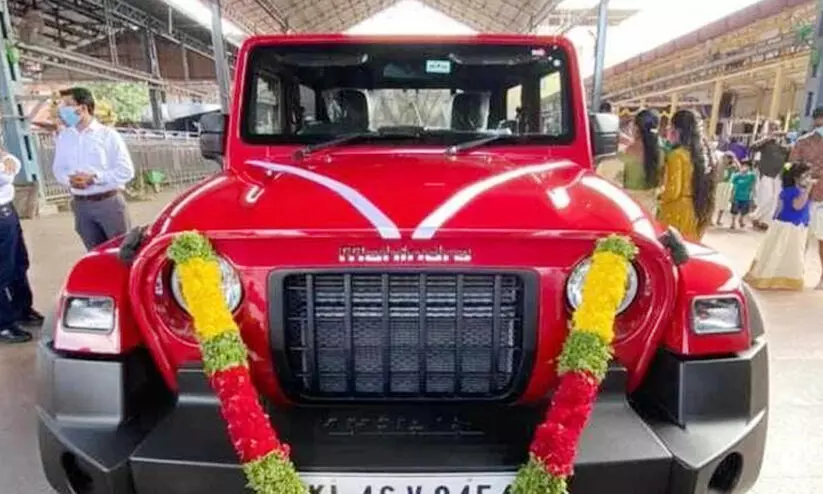 ഗുരുവായൂരപ്പന്‍റെ ഥാർ പുനർലേലം ചെയ്യും