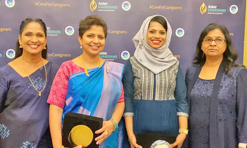 ഗ്ലോബൽ നഴ്സിങ് പുരസ്കാരം; വേദിയിൽ മലയാളിത്തിളക്കം ഗ്ലോബൽ നഴ്സിങ് പുരസ്കാരം; വേദിയിൽ മലയാളിത്തിളക്കം