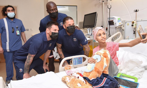 കുരുന്നുകൾക്ക്​ സാന്ത്വനമായി മെസ്സിയും കൂട്ടരും