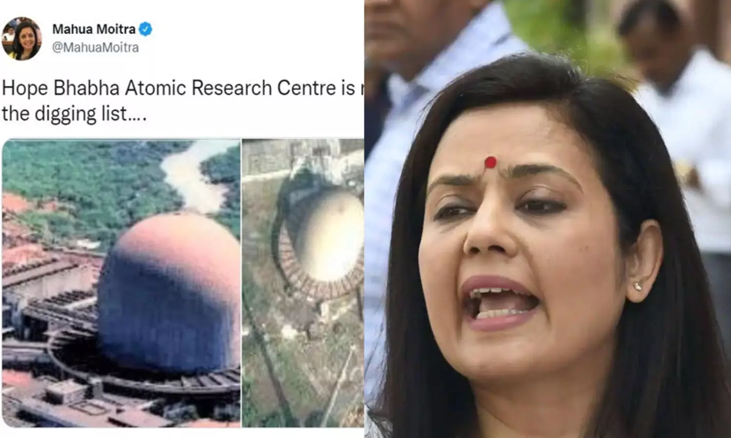 കുഴിക്കാനുള്ളവയുടെ പട്ടികയിൽ ഇത് ഇല്ലായെന്ന് കരുതട്ടെ; ആണവ കേന്ദ്രത്തിന്‍റെ ചിത്രം ട്വീറ്റ് ചെയ്ത് മെഹുവ മൊയ്ത്ര