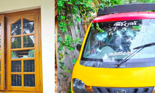 കോൺഗ്രസ് പ്രവർത്തകന്റെ വീടിനും വാഹനത്തിനുംനേരെ ആക്രമണം