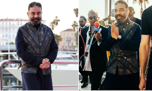 സ്റ്റൈലിഷ് ബ്ലാക്ക് കുർത്തയിൽ കാനിൽ താരമായി കമൽഹാസന്‍