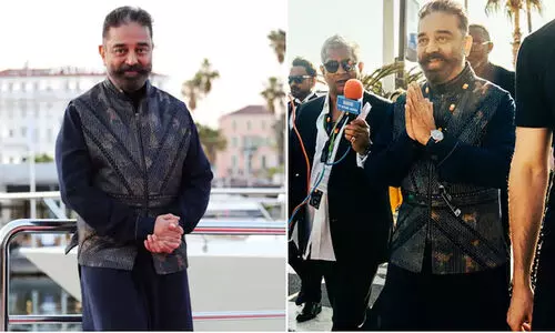 സ്റ്റൈലിഷ് ബ്ലാക്ക് കുർത്തയിൽ കാനിൽ താരമായി കമൽഹാസന്‍