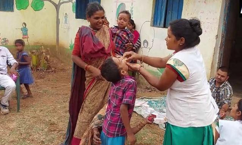 Health workers in Jhalwasa