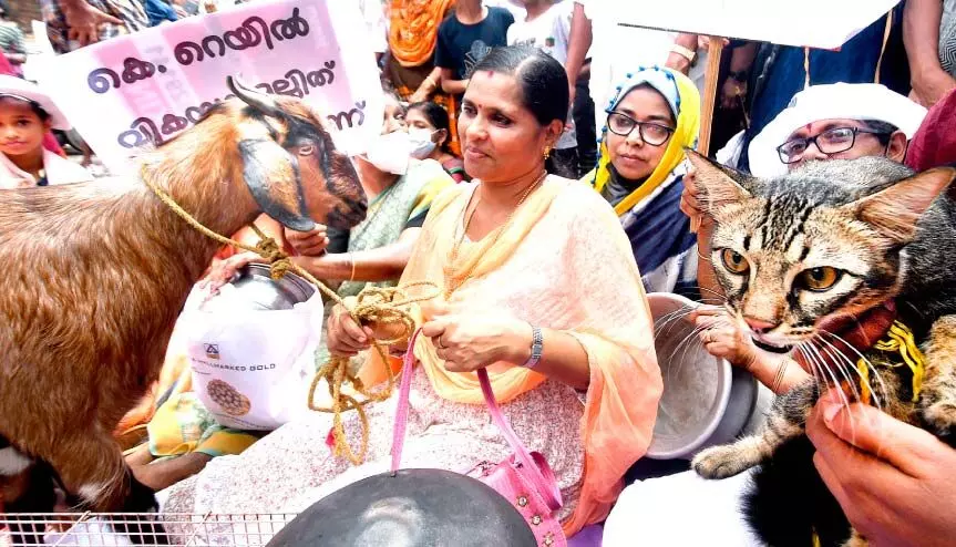 അഭയാർഥി പലായനവുമായി കെ-റെയിൽ ഇരകൾ അഭയാർഥി പലായനവുമായി കെ-റെയിൽ ഇരകൾ