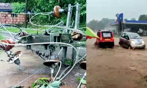 പേമാരി: വീടുകൾ തകർന്നു; വൈദ്യുതി ബന്ധം തകരാറിൽ