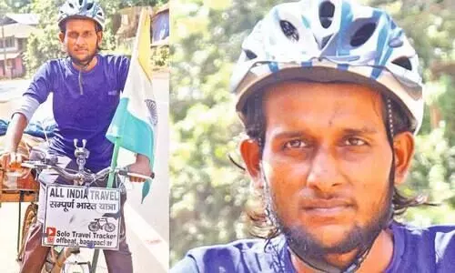 140 രൂപയുമായി പ്രദീപിന്റെ ഭാരതപര്യടനം; ലക്ഷ്യം പ്രകൃതി സംരക്ഷണ അവബോധം