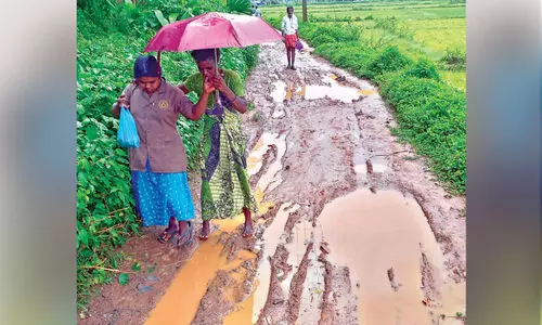 ചളിക്കുളമായി റോഡ്; ദുരിതത്തിലായി കോളനിവാസികൾ