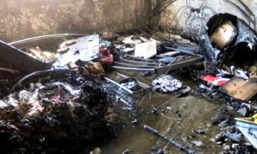 സാൽമിയയിൽ കെട്ടിടത്തിൽ തീപിടിത്തം