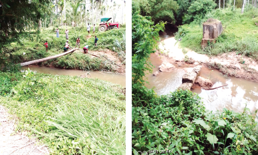 തകർന്ന പാലം നന്നാക്കിയില്ല; വാണാറമ്പത്തുകാർക്ക് യാത്രാദുരിതം