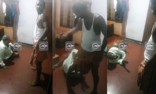 father brutally beat