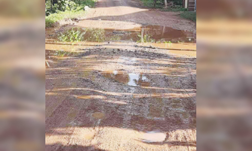 പാ​ലാ​ണി- കൊ​പ്പം റോഡ് തകർന്നു; കാൽനട പോലും അസാധ്യം