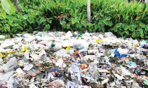 കൊ​ട്ടാ​ര​ക്ക​ര ബസ്​ സ്റ്റാൻഡിന് സമീപം പ്ലാസ്റ്റിക് മാലിന്യം തള്ളുന്നു