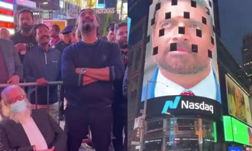 റോക്കട്രിയുടെ ട്രെയ്‌ലര്‍ ടൈംസ് സ്ക്വയറിൽ; ലൈവായി കണ്ട് നമ്പി നാരായണനും മാധവനും