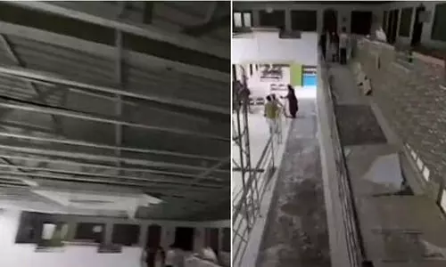 രണ്ടു മാസം മുൻപ് ഉദ്ഘാടനം ചെയ്ത ആശുപത്രിയുടെ സീലിങ് തകർന്നു