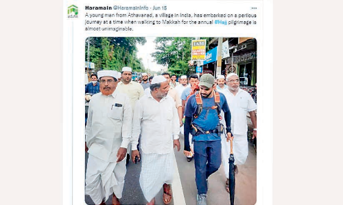 ശിഹാബിന്റെ നടത്തം അറബ് ലോകത്തും വൈറൽ