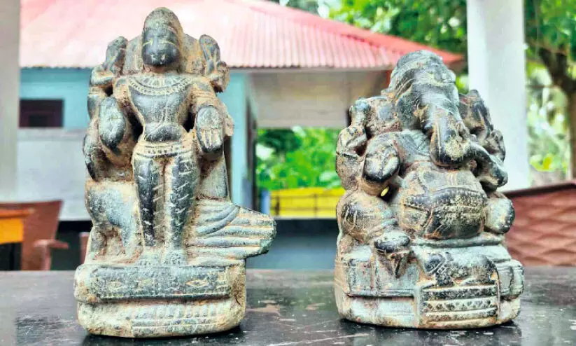 The idols were found during the renovation of the public pool near the temple The idols were found during the renovation of the public pool near the temple