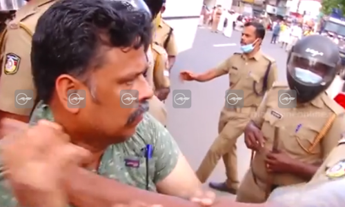ഷർട്ട് വിടെടാ, ഞാൻ പൊലീസുകാരനാ... -എസ്.ഐയെ ആളുമാറി പൊലീസുകാരൻ കുത്തിനുപിടിച്ചു, രോഷാകുലനായി എസ്.ഐ -VIDEO